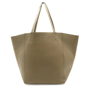 Celine Cabas Phantom Tote Bag Shoulder Hobo Leather Greige Gray